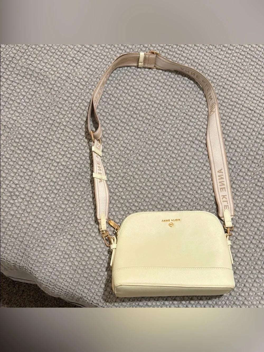 Anne Klein Pale Butter Yellow Dome Crossbody Bag